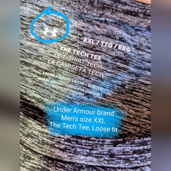 Under Armour Men's Size XXL, EUC Tech Tee Loose fit, heather grey workout shirt - Picture 2 of 14